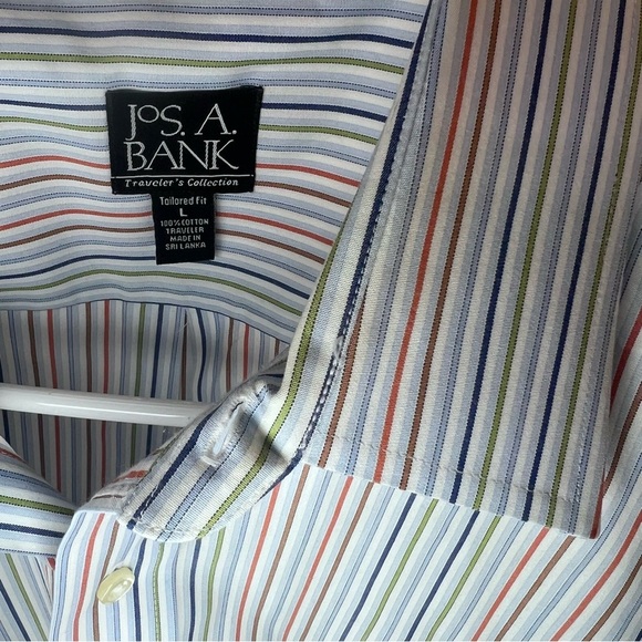 Jos. A. Bank Blue and White Casual Button Down Shirt - Picture 4 of 7